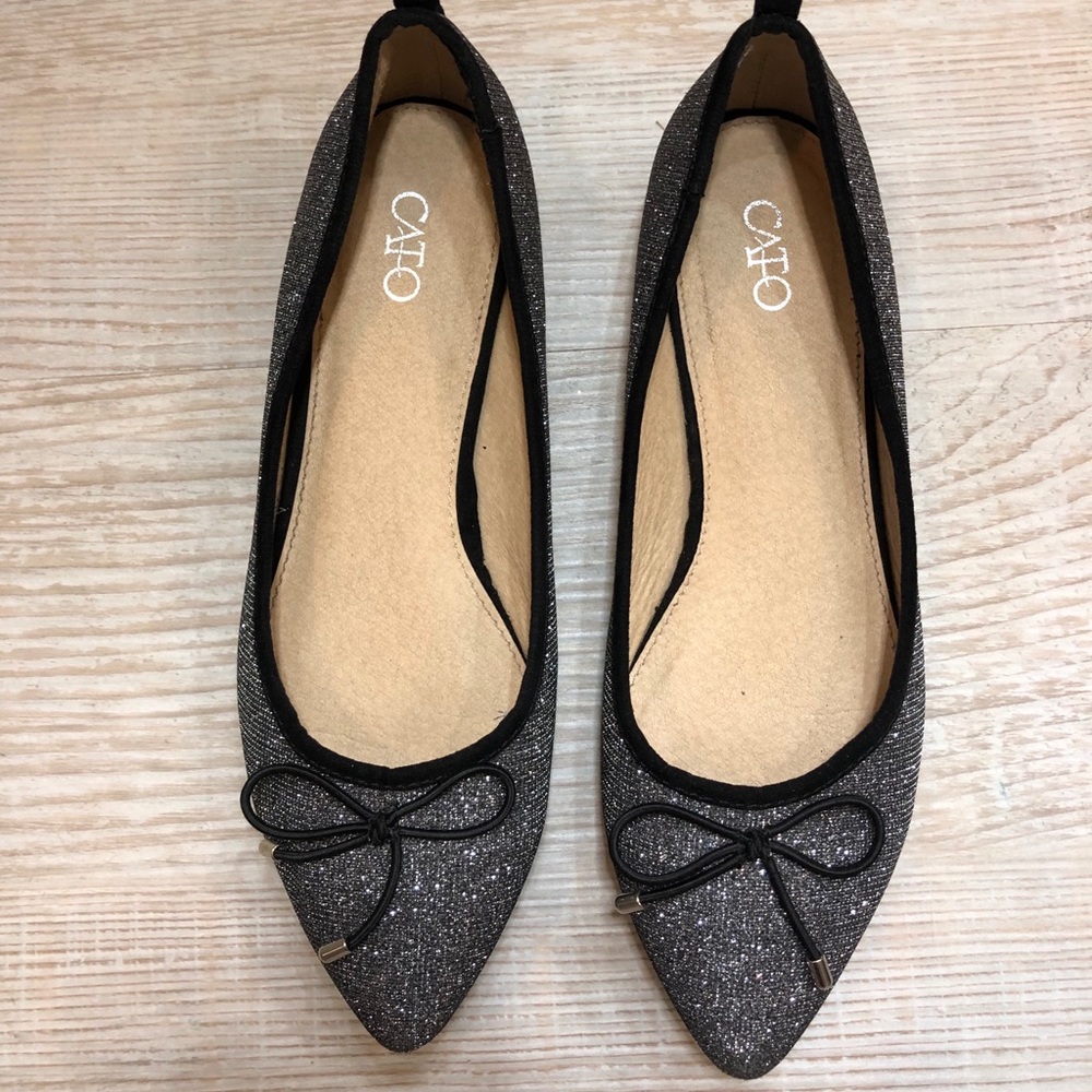 Cato silver glittery flats